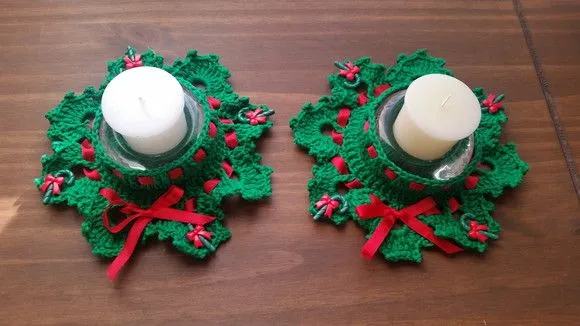 Conjunto de Porta Velas Natalina  Verde Natal - foto 2