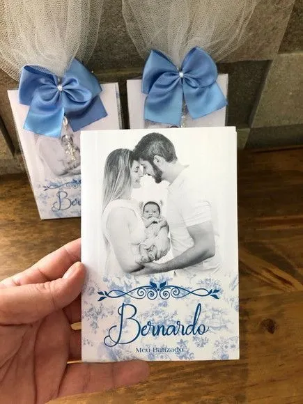 Livro de orações luxo com foto para batismo