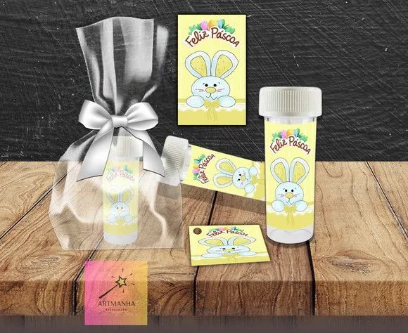 Bolha de Sabão Pascoa Personalizada - artesanato feito à mão por Artmanha Lembrancinhas