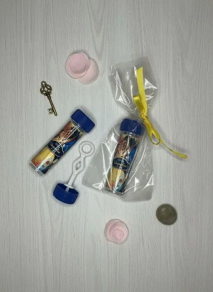 Bolha de Sabão - Bela e a Fera Personalizado - artesanato feito à mão por Mi Papelaria Criativa