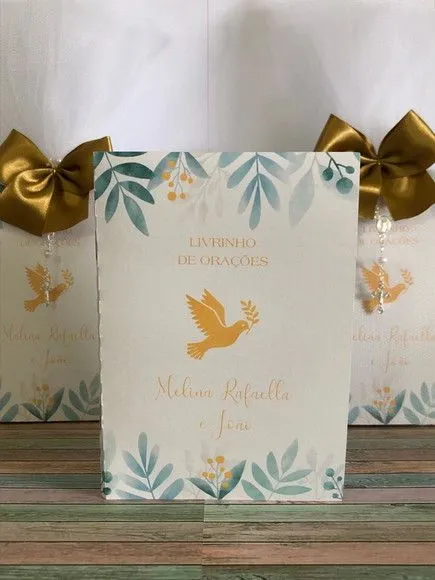 Livro de orações luxo com foto para batismo