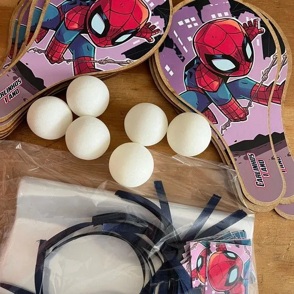 Raquete Ping Pong - Homem Aranha - feito à mão por Mi Papelaria Criativa