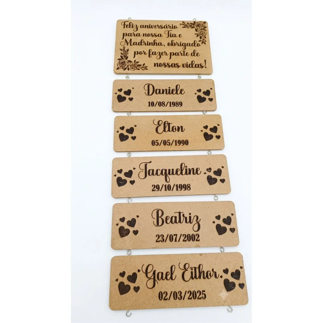 Placa Pendente em Madeira Personalizada à Laser – Recanto da Vovó e Netos 5 Nomes - foto 4