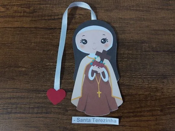 Marcador de Página 10 cm - Santa Terezinha do Menino Jesus - artesanato de Emejhu Personalizados