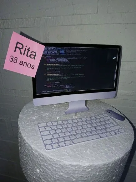 Topper de Bolo Computador - artesanato de PAPCRIE
