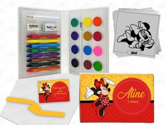 Estojo de Pintura Minnie Vermelha Personalizado - artesanato feito à mão por creativitybynina
