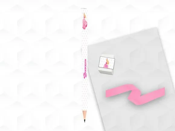 Lápis e Borracha Barbie Personalizada - artesanato feito à mão por creativitybynina