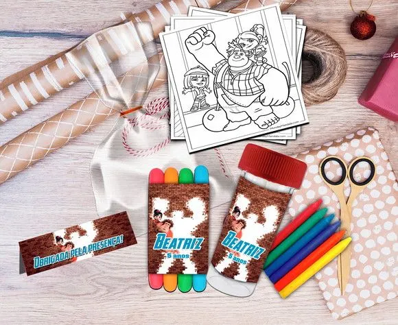 Kit Massinha + Giz + Bolha Detona Ralph Personalizado - feito à mão por Artmanha Lembrancinhas