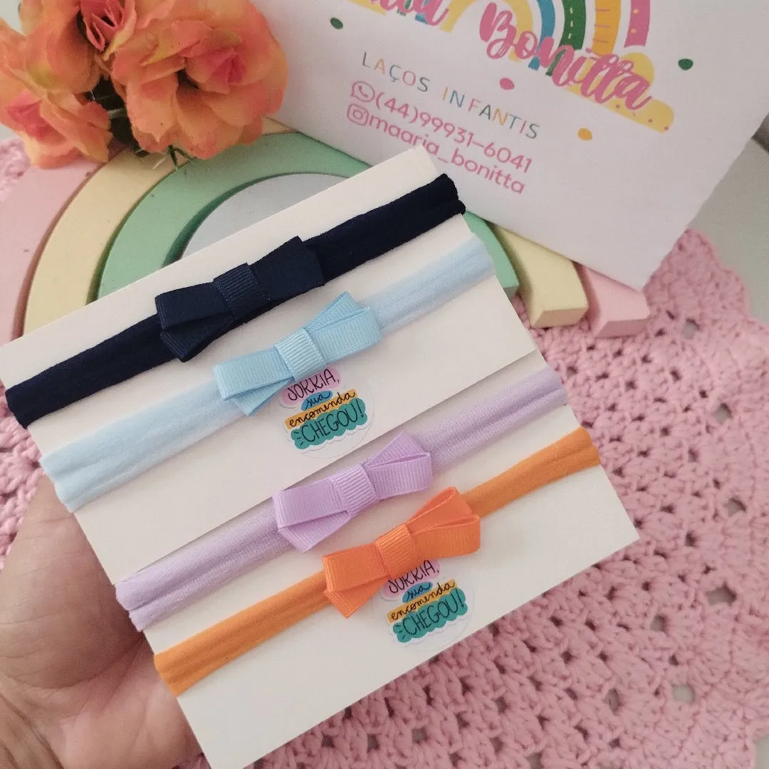 kit 4 faixinhas de bebê., tiara de bebe - foto 3