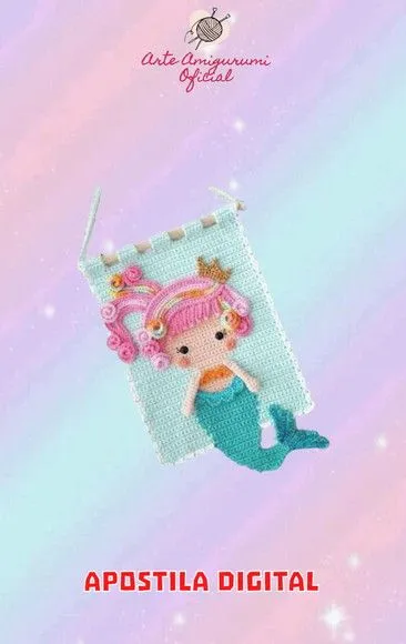Receita Flâmula Sereia Amigurumi - artesanato feito à mão por Arte Amigurumi Oficial