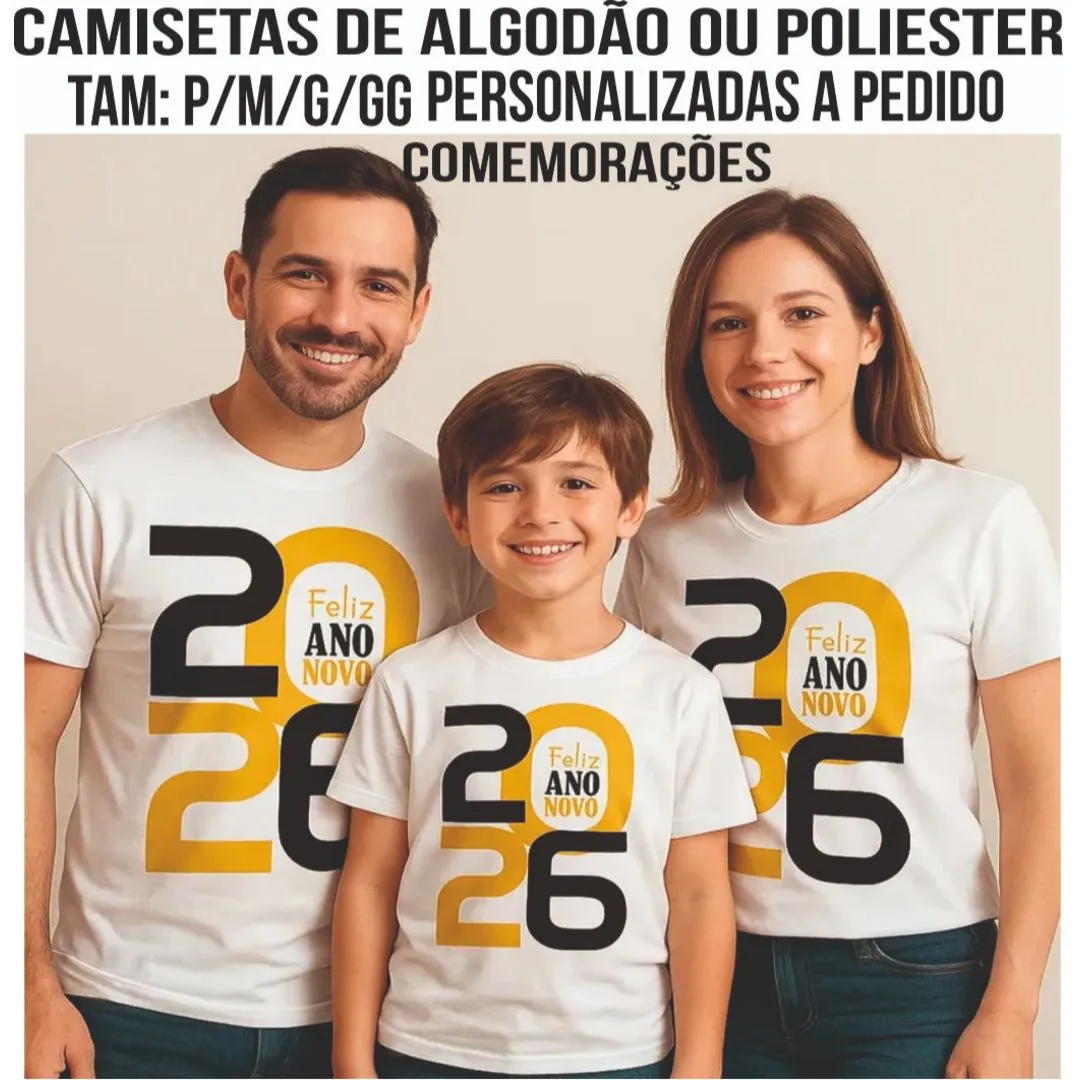 Camisetas Comemorativas de Algodão ou Poliéster todos tamanhos e cores - Personalizadas (Frente) a Pedido do Cliente - foto 3