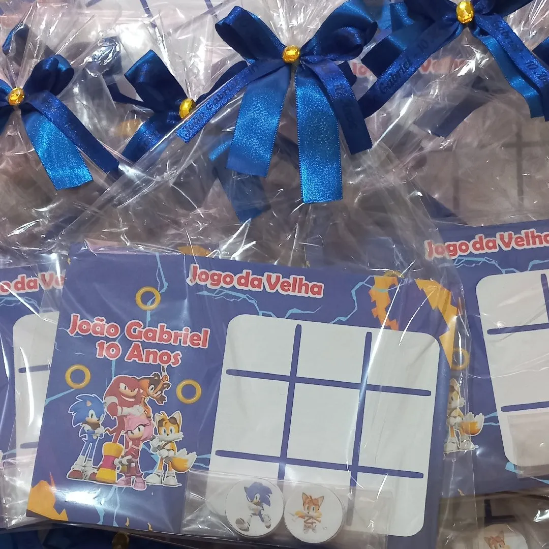 lembrancinha jogo da velha personalizado tema Sonic - foto 3