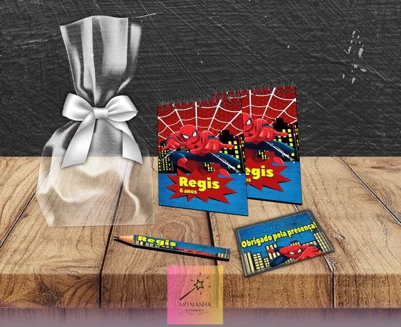 Bloquinho Homem Aranha Personalizado - feito à mão por Artmanha Lembrancinhas