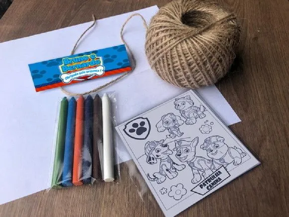 Kit Giz de cera Patrulha Canina Personalizado - feito à mão por Mi Papelaria Criativa