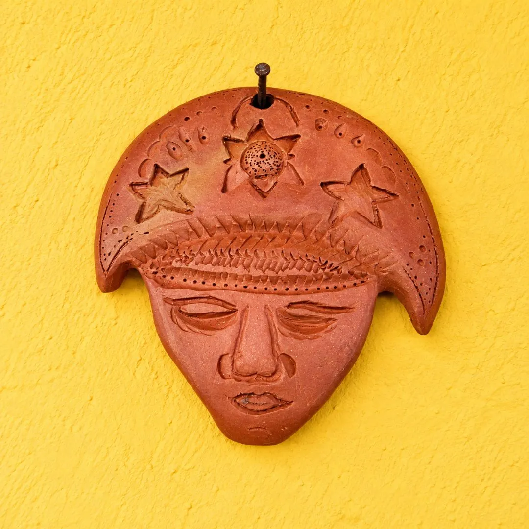Máscara Nordestino - artesanato feito à mão por Ana na Lama