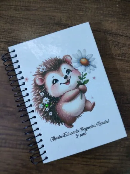 Caderno Capa Dura 1/4 (pequeno) Espiral 48fls - Porco Espinh