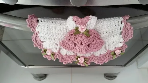 Puxador Fogão Imã Gel. Vestidinho Rosa Velho - foto 5
