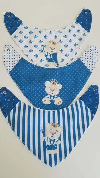 Kit 3 babadores - Ursinho Realeza - foto 2