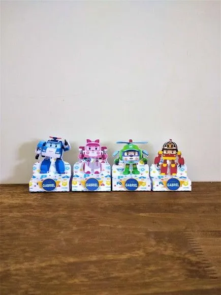 Porta chocolate Robocar Poli - artesanato de Fina Essência Papelaria Personalizada
