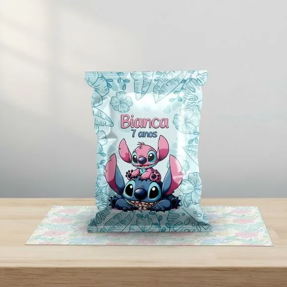 Saquinho Surpresa - Stitch Personalizado - feito à mão por Mi Papelaria Criativa