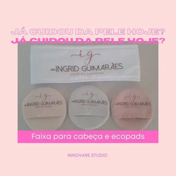 Kit skincare- ecopads e faixa de cabelo - artesanato feito à mão por Innovare Studio