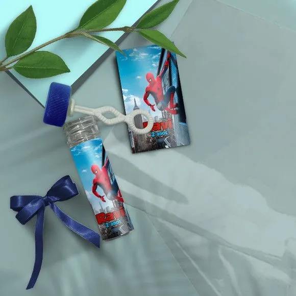 Bolha de Sabão - Homem Aranha Personalizado - artesanato feito à mão por Mi Papelaria Criativa