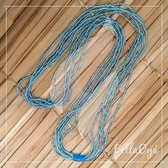 Guia De Miçanga 5 Fios - Azul Clara - artesanato de BellaOya Guias e Brajas