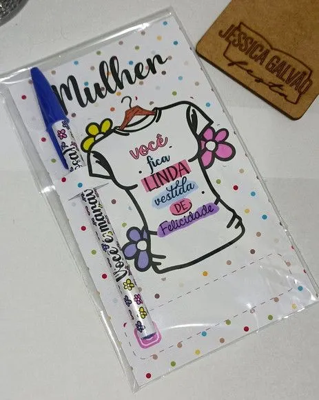 Cartão com Caneta Personalizada Mulher