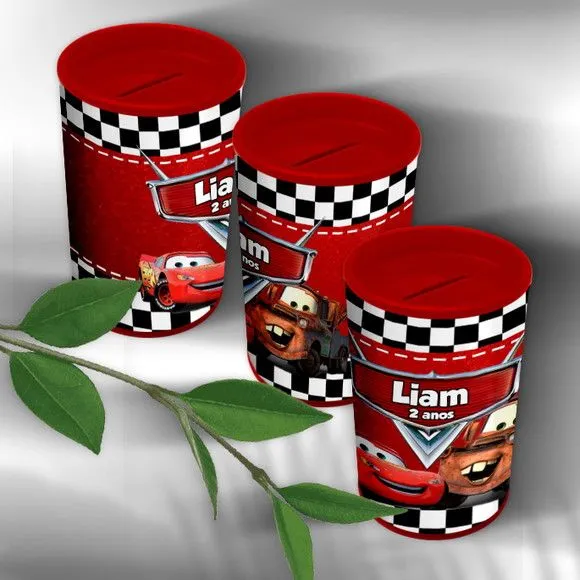 Cofrinho - Carros Disney Personalizado - artesanato feito à mão por Mi Papelaria Criativa