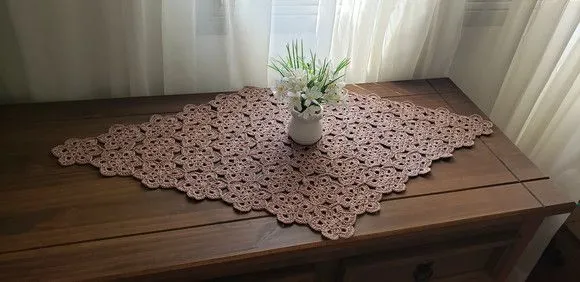 Centro de Mesa em Crochê Mini Flor Castanha - foto 3