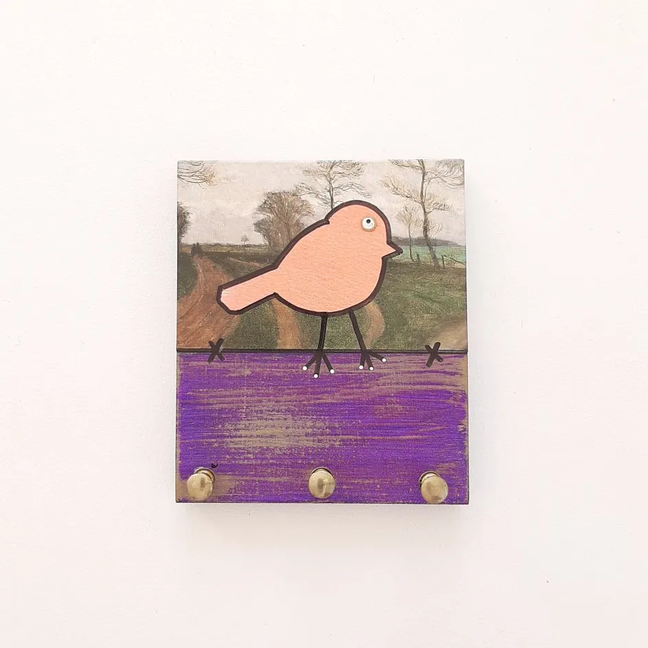 Porta Chave Passarinho - artesanato de Estudio Bananeira