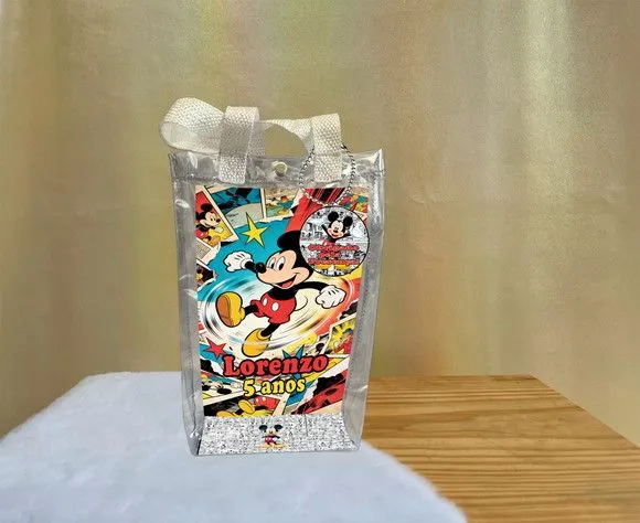 Sacola Transparente Mickey Personalizado - artesanato de Artmanha Lembrancinhas