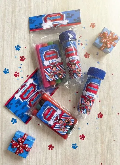 Kit Massinha + Bolha - Patrulha Canina Personalizado - feito à mão por Mi Papelaria Criativa