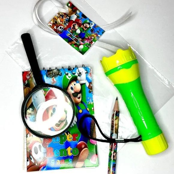 Kit Bloquinho + Lupa e Lanterna Mário Personalizado - artesanato feito à mão por Mi Papelaria Criativa