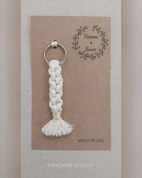 Chaveiro em Macramé - Casamento - artesanato feito à mão por Innovare Studio
