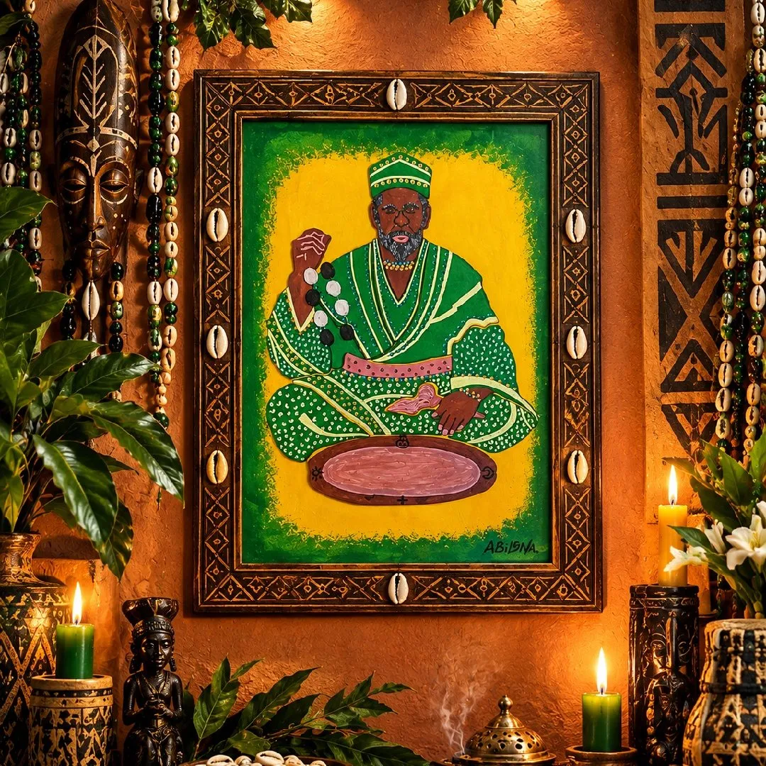 Quadro Orunmilá - artesanato feito à mão por Abilona Art
