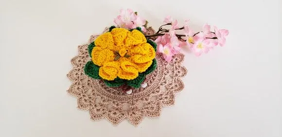 Sachê Porta Sabonete em Crochê Amarelo - foto 4