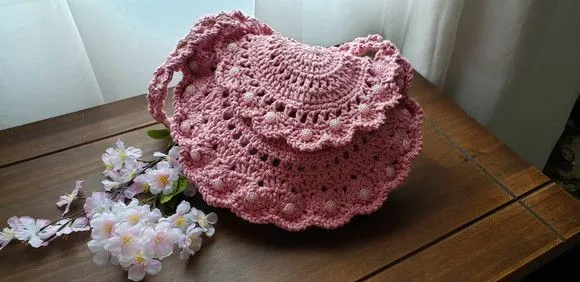 Bolsa de Crochê em Estilo Boho "chic" Quartzo Rosa