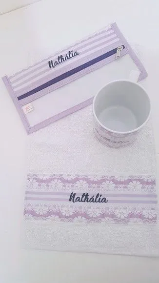 Kit Necessaire e toalha de mão Flores - foto 2