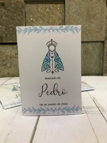 Mini livro de orações para batismo 7x10
