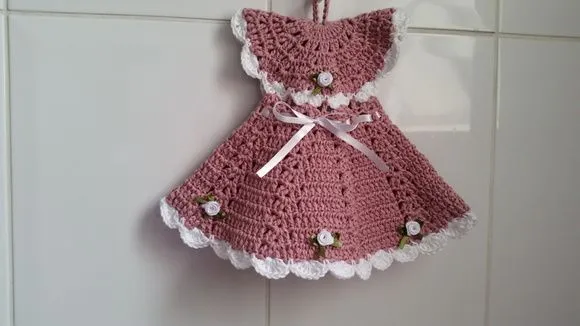 Pegador de Panelas Vestido Rosa Velho (20 cm x 15 cm ) - foto 2