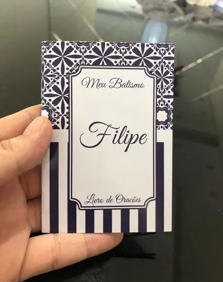 Mini livro de orações para batismo 7x10
