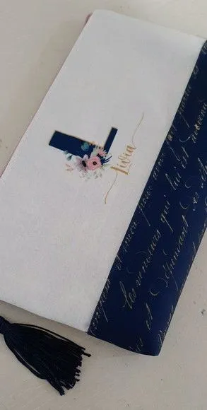 Necessaire G personalizada - marinho e branco - foto 2
