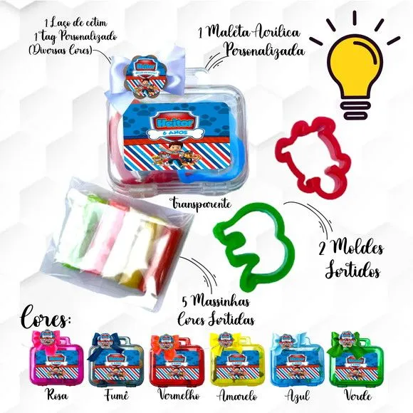 Mini Maleta com Massinhas Patrulha Canina Personalizada - feito à mão por Mi Papelaria Criativa