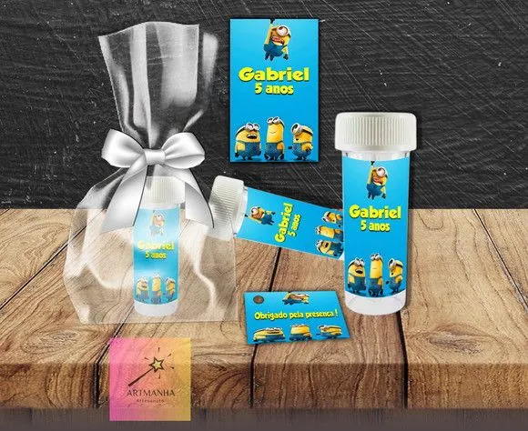 Bolha de Sabão Minions Personalizada