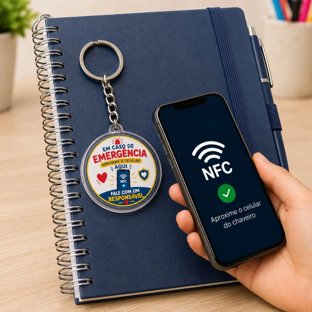 1 unidade - Chaveiro de Emergência NFC – Contato Rápido com a Família - foto 4