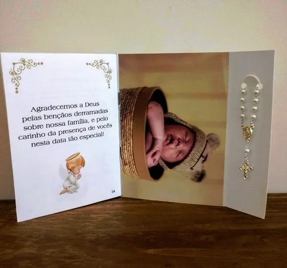 Livro de orações luxo com foto para batismo - foto 5