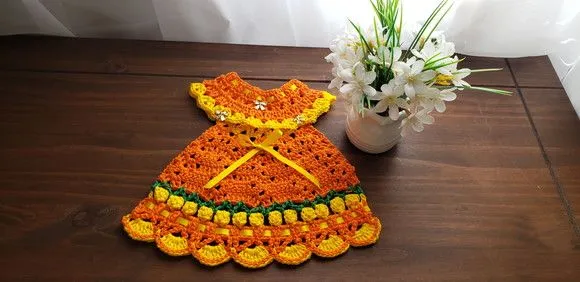 Puxador Forno Vestidinho Tulipas Amarelo / Vermelho - foto 4