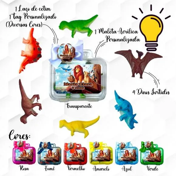 Mini Maleta com Massinhas Rei Leão Personalizada - feito à mão por Mi Papelaria Criativa