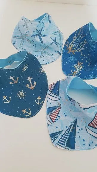 Kit 4 babadores - Marítimo - artesanato feito à mão por Innovare Studio